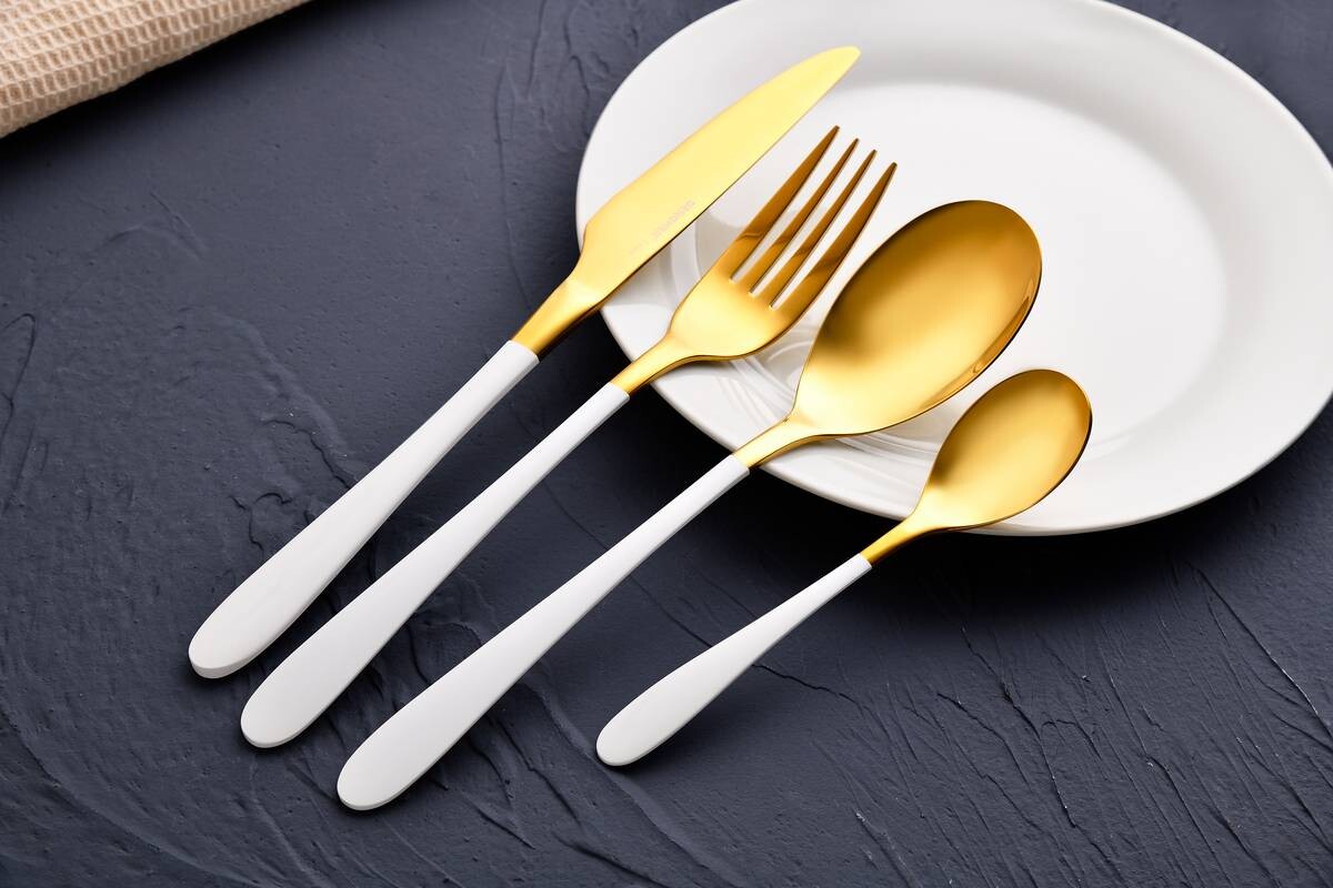 BERGNER Besteckset Lisboa white weiß Edelstahl 16 tlg.