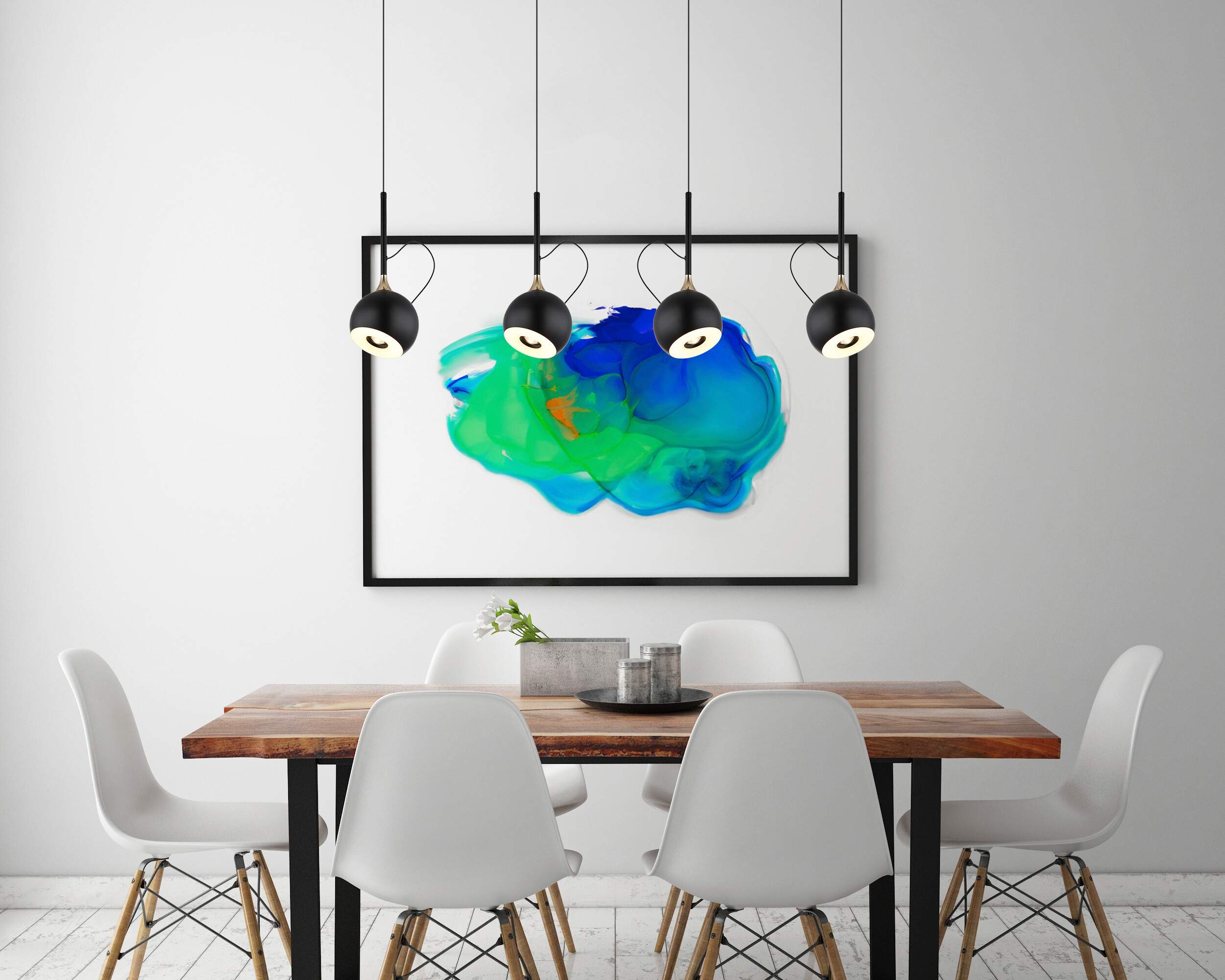 GLOBO Pendelleuchte mattschwarz gold Metall B/H/L: ca. 12x150x93 cm 1.0 Brennstellen