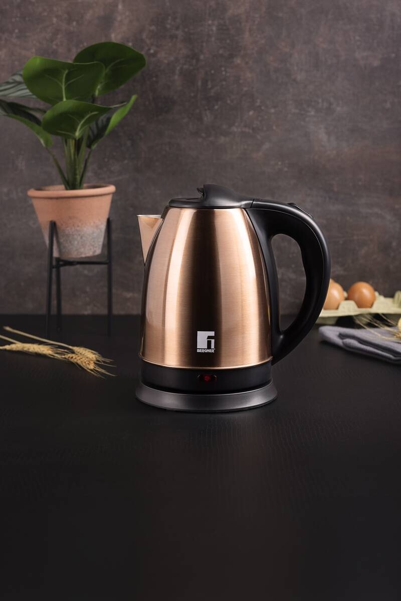 BERGNER Wasserkocher schwarz bronze B/H/L: ca. 18x23,5x21 cm ca. 1,7 l