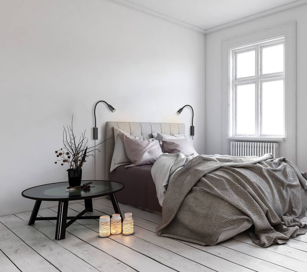 Fischer & Honsel LED-Wandspot 30170 schwarz Metall B/H/T: ca. 4x61x4 cm 1 Brennstellen