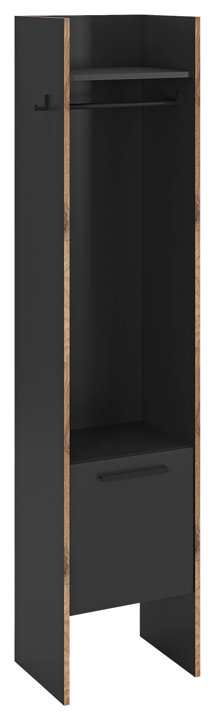Garderobenschrank Bueno Basalt Nox Oak Nachbildung B/H/T: ca. 42x189x37 cm