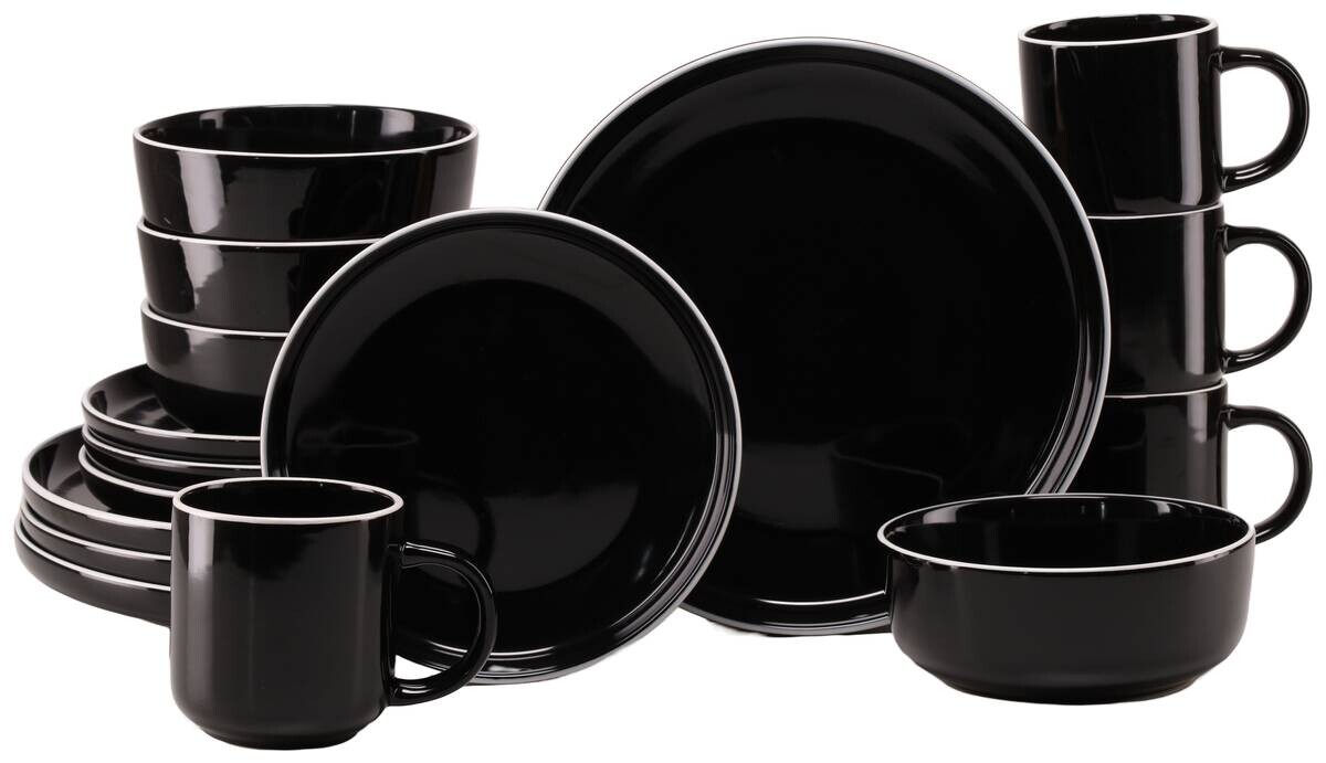 CreaTable Kombiservice Nordic Gourmet schwarz Steinzeug 16 tlg.