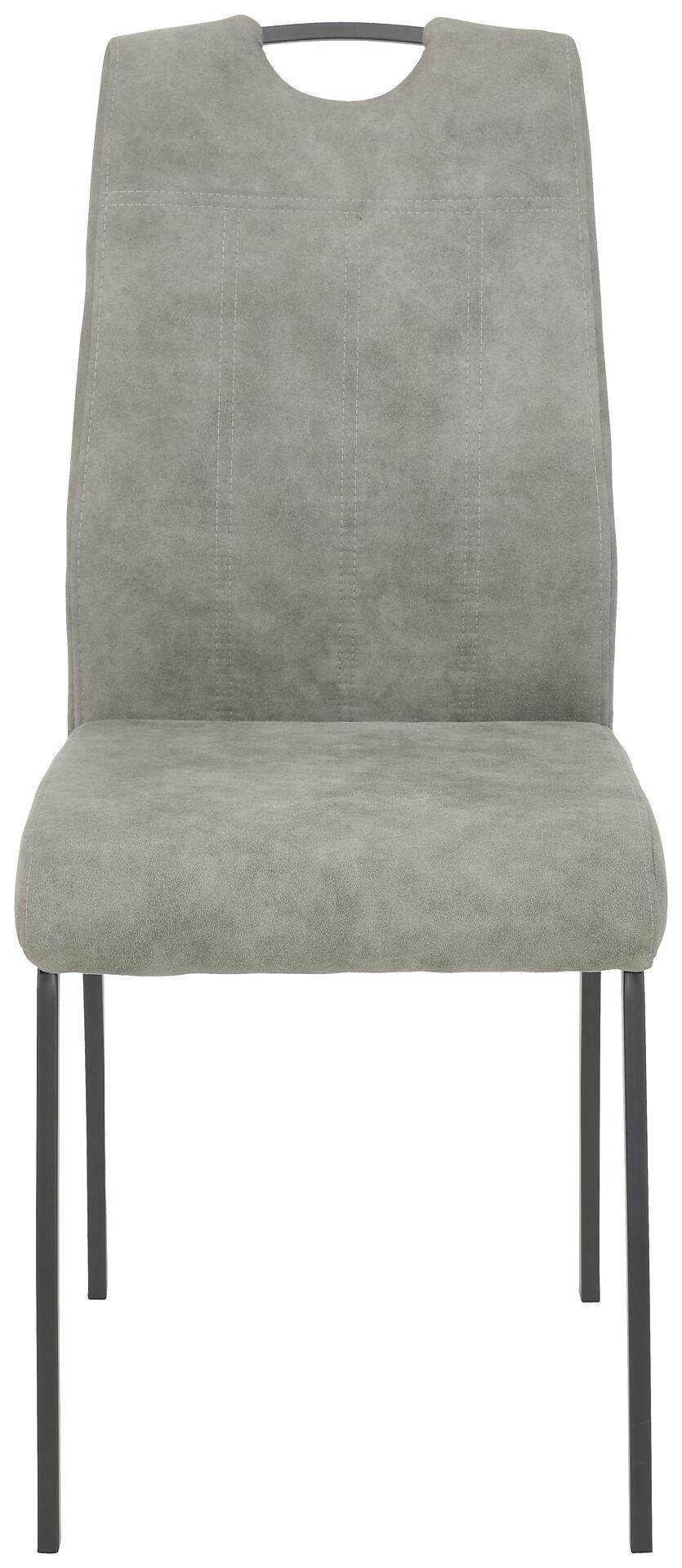 Stuhl 4er Set ELIF III grau Vintage grau Microfaser Metall B/H/T: ca. 44x96x64 cm