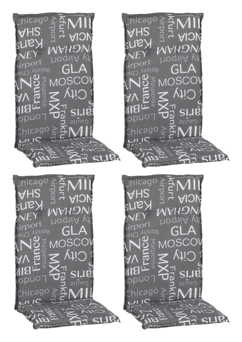 Beo Saumauflage für Hochlehner Bellona grau Polyester-Mischgewebe B/H/L: ca. 50x6x118 cm 4er Set