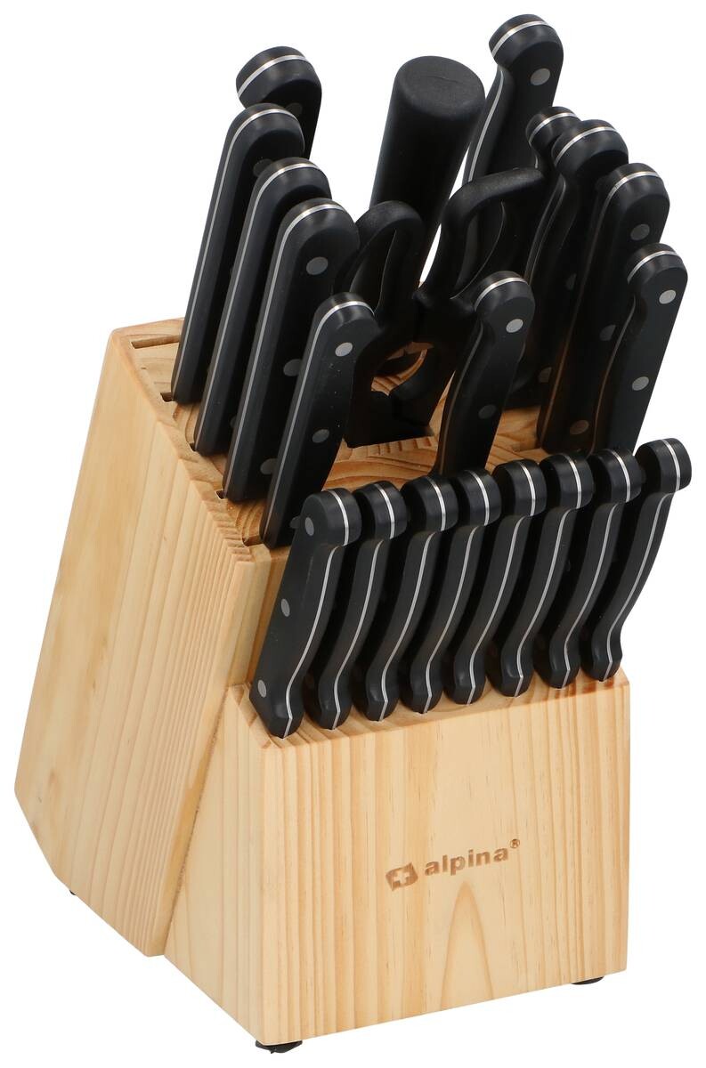 alpina Messerblock schwarz Holz 22 tlg.