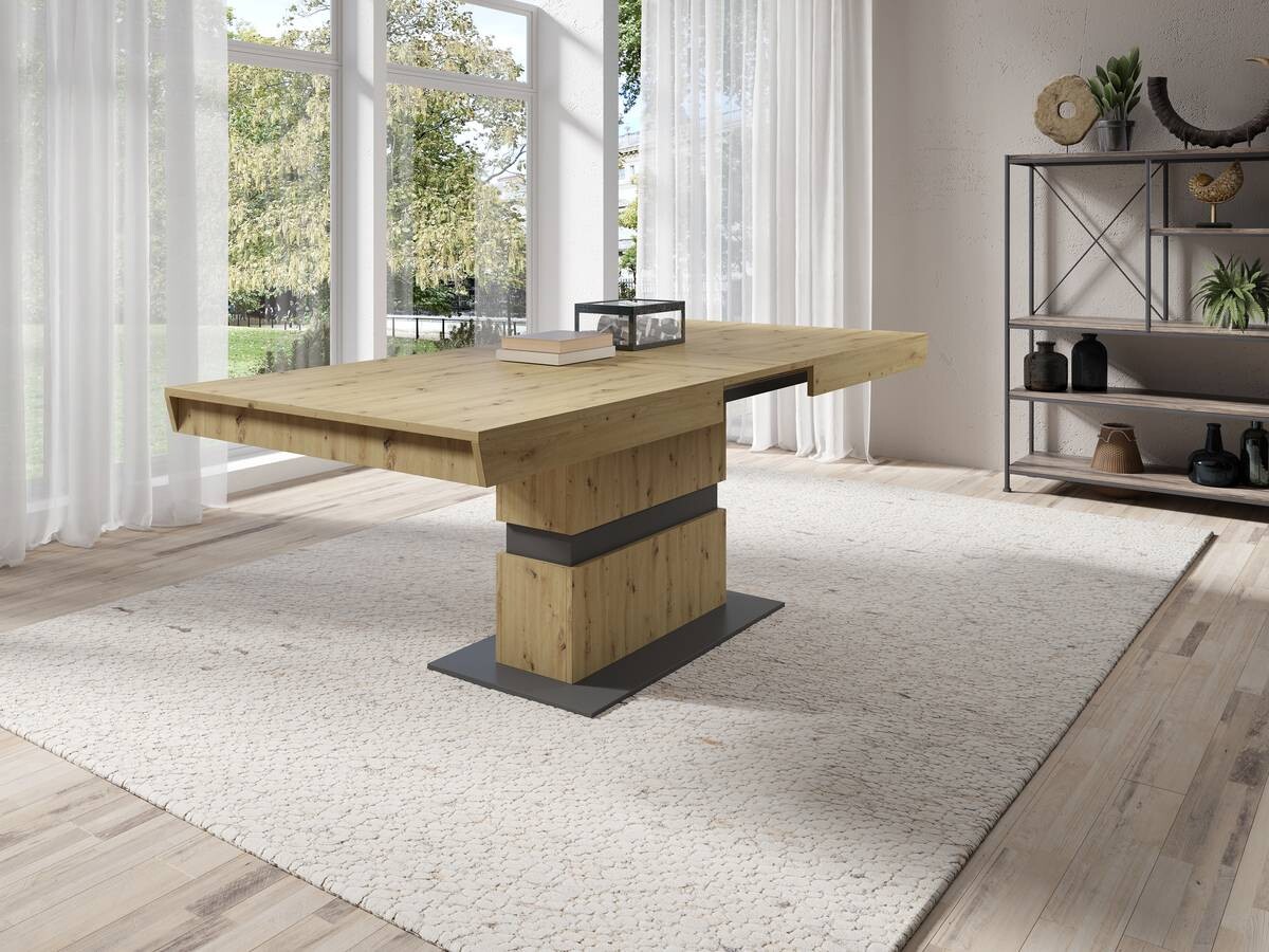 Tisch MATTHEW Eiche Nachbildung anthrazit B/H/T: ca. 160x75x90 cm