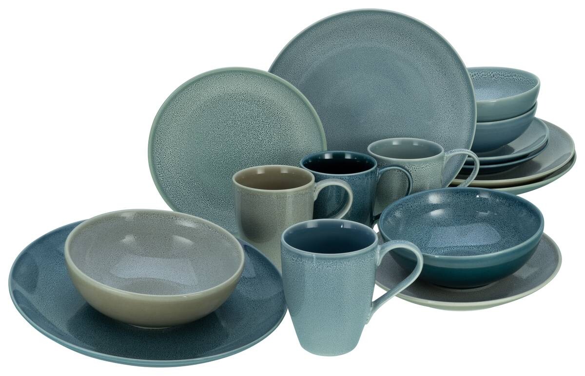 CreaTable Kombiservice Reactive AQUA blau Keramik