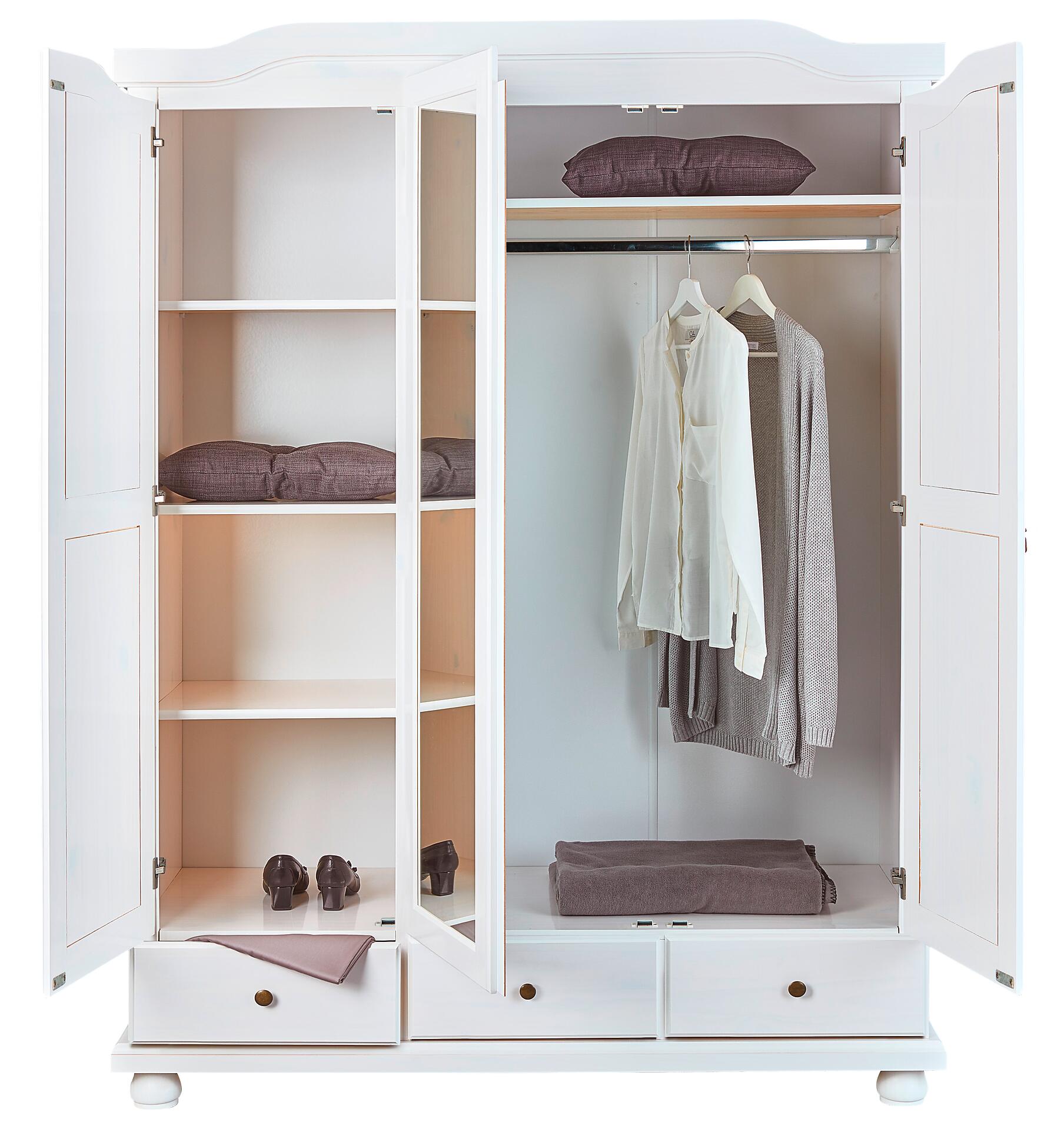 Kleiderschrank Kappl weiß B/H/T: ca. 150x198x56 cm