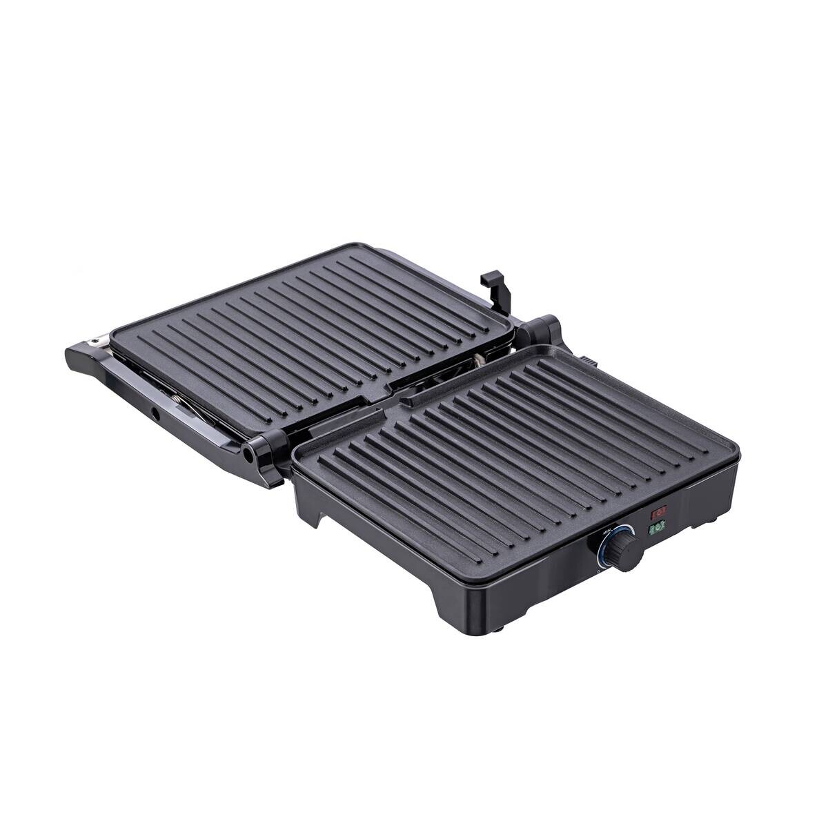 BERGNER Kontaktgrill silber B/H/L: ca. 15x37x38 cm