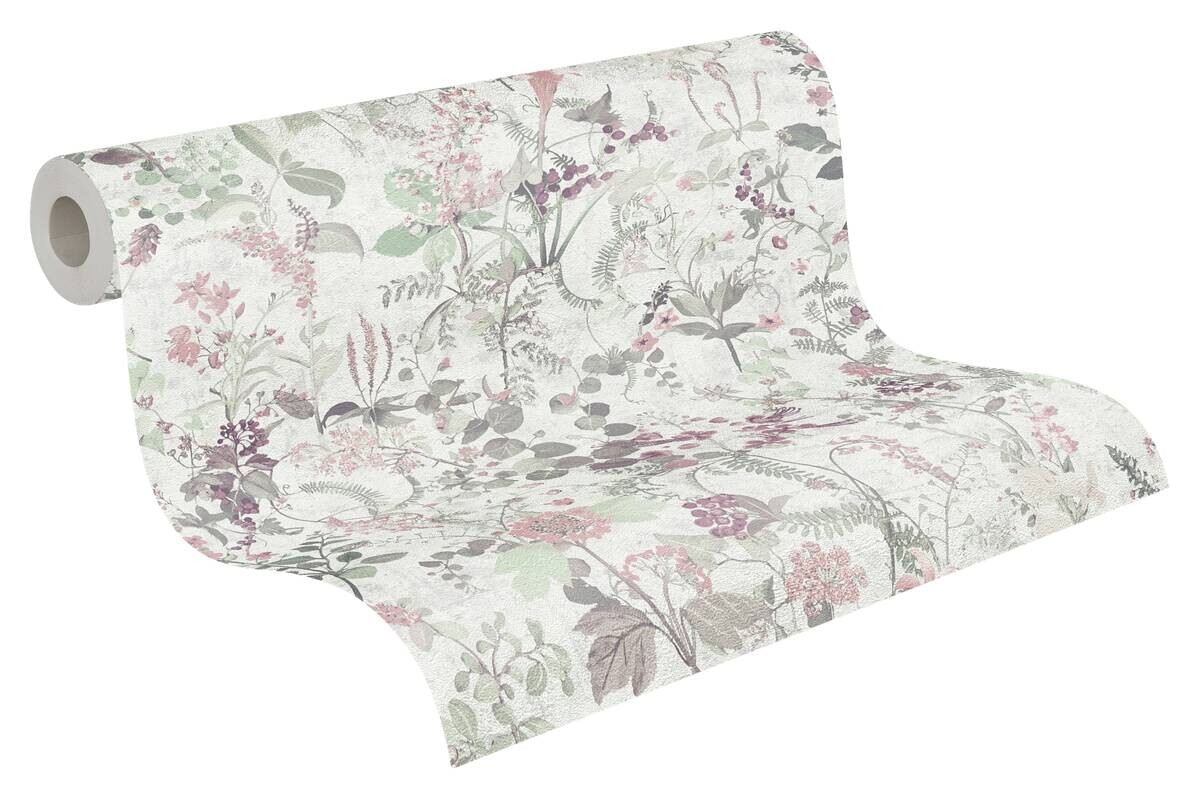 A.S.Creation Vliestapete lila grün weiß B/H/D: ca. 53x1005x8,5 cm