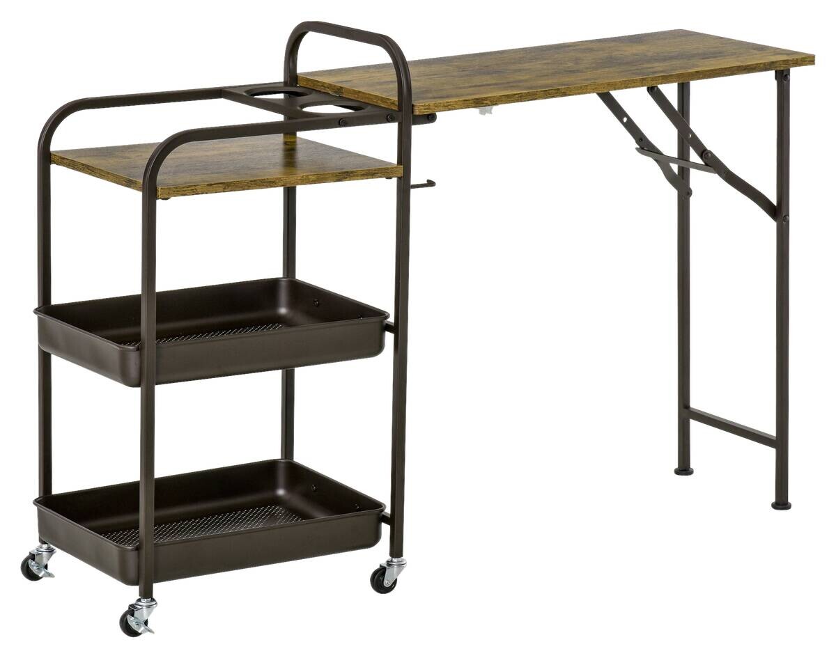 HOMCOM Küchenwagen braun Polypropylen B/H/L: ca. 36,5x118x82 cm HOMCOM Küchenwagen braun Polypropylen B/H/L: ca. 36,5x118x82 cm