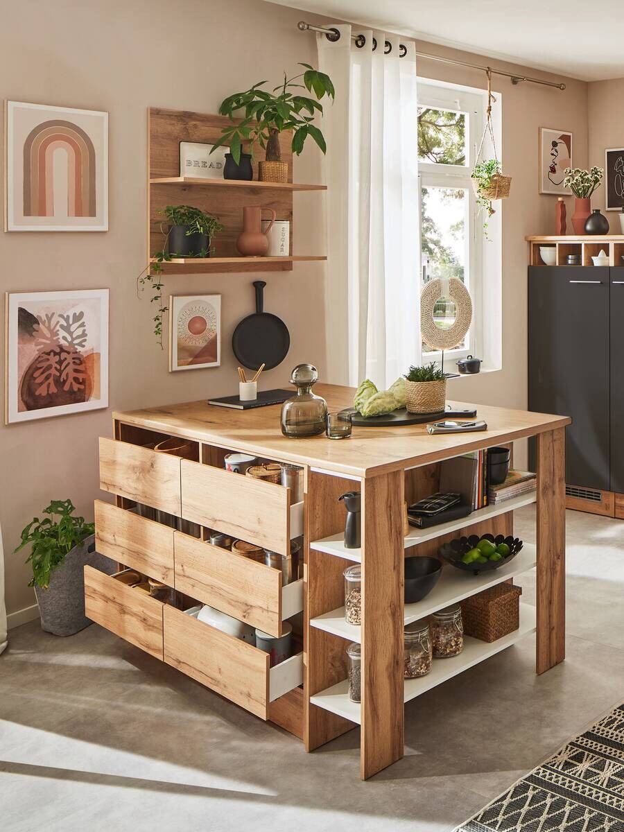 Respekta Küchenblock Hilde grau matt B/H/T: ca. 150x90x90 cm