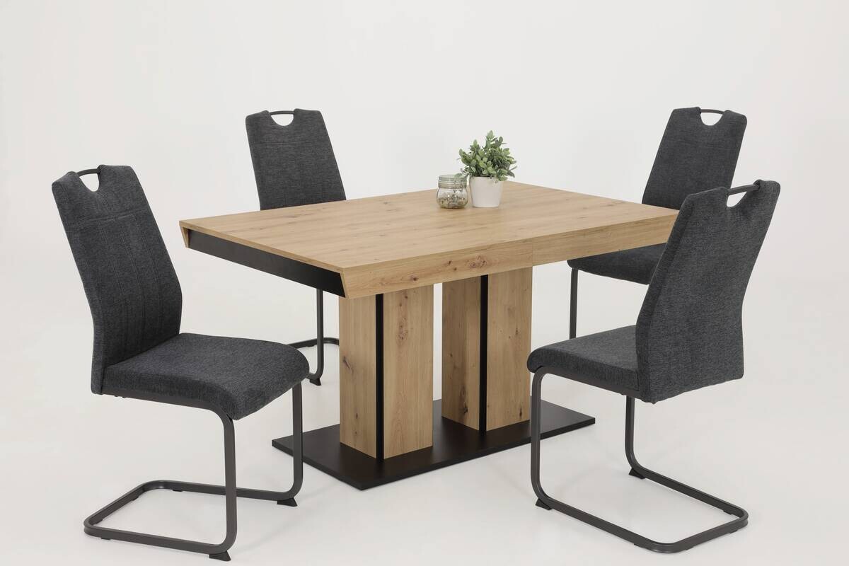 Essgruppe Britta I Eiche anthrazit Holzwerkstoff B/H/T: ca. 220x76x90 cm