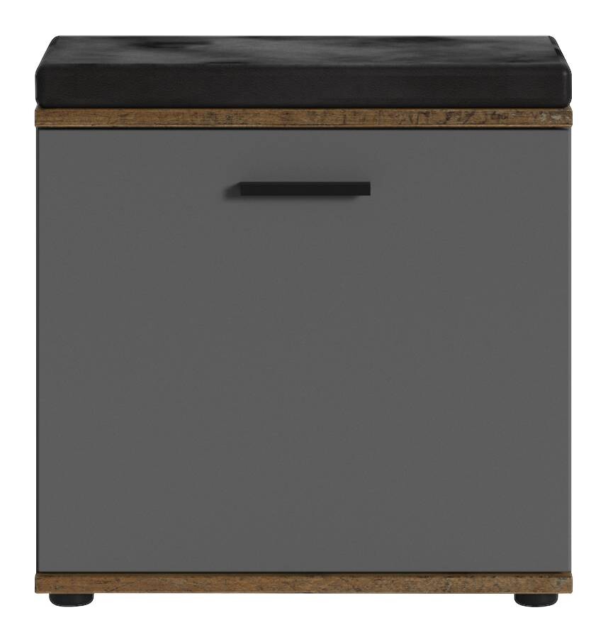 Sitzbank JAKOB schwarz anthrazit Eiche Old Wood Nachbildung B/H/T: ca. 48,5x49x30 cm