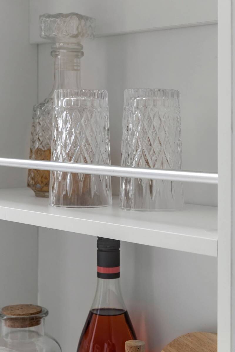 Bartisch weiß beschichtet Holzwerkstoff B/H/T: ca. 120x107,5x60 cm