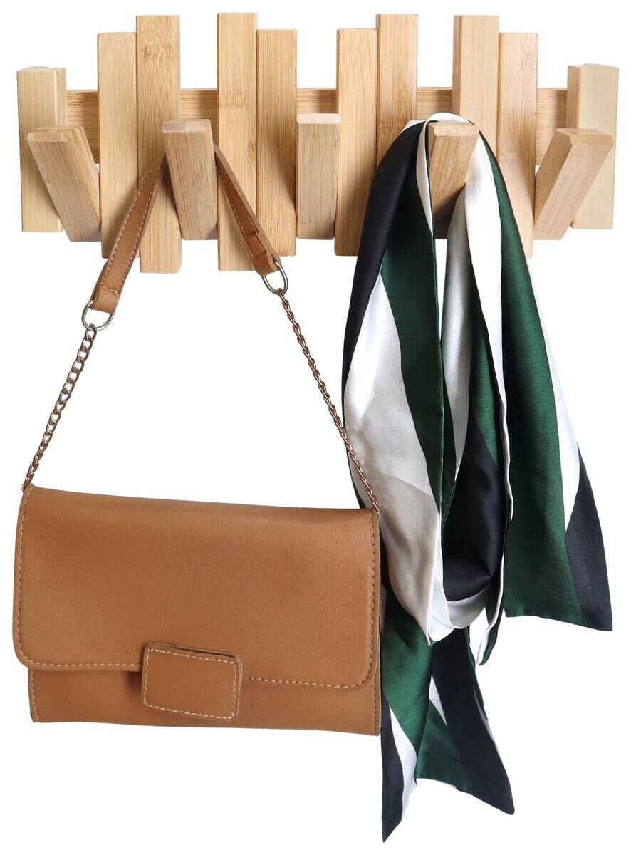 POCOline Garderobenhaken natur Bambus B/H/L: ca. 16x38x4 cm