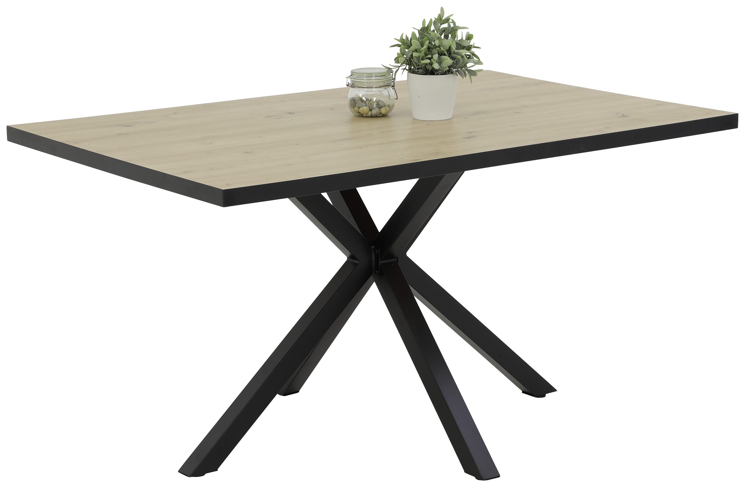 Essgruppe Cleo III Eiche Holzwerkstoff B/H/T: ca. 140x76x90 cm