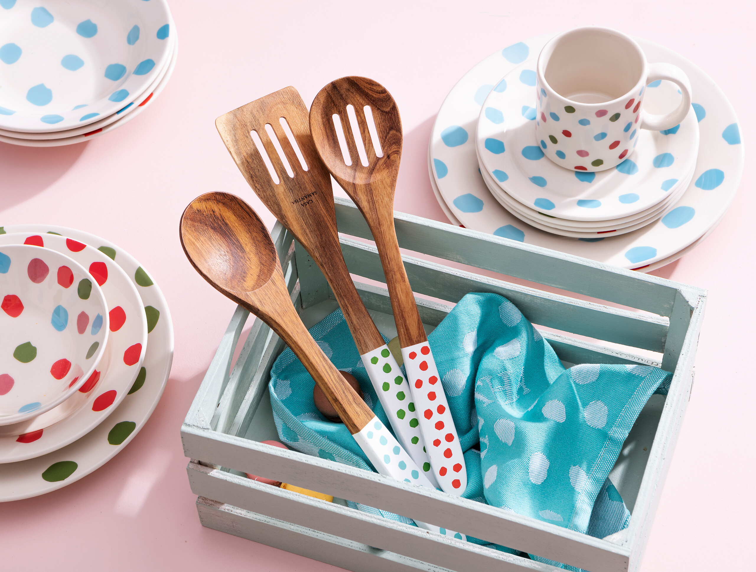 CASA SAMANTHA Teller SABOR blau Steinzeug 3 tlg.