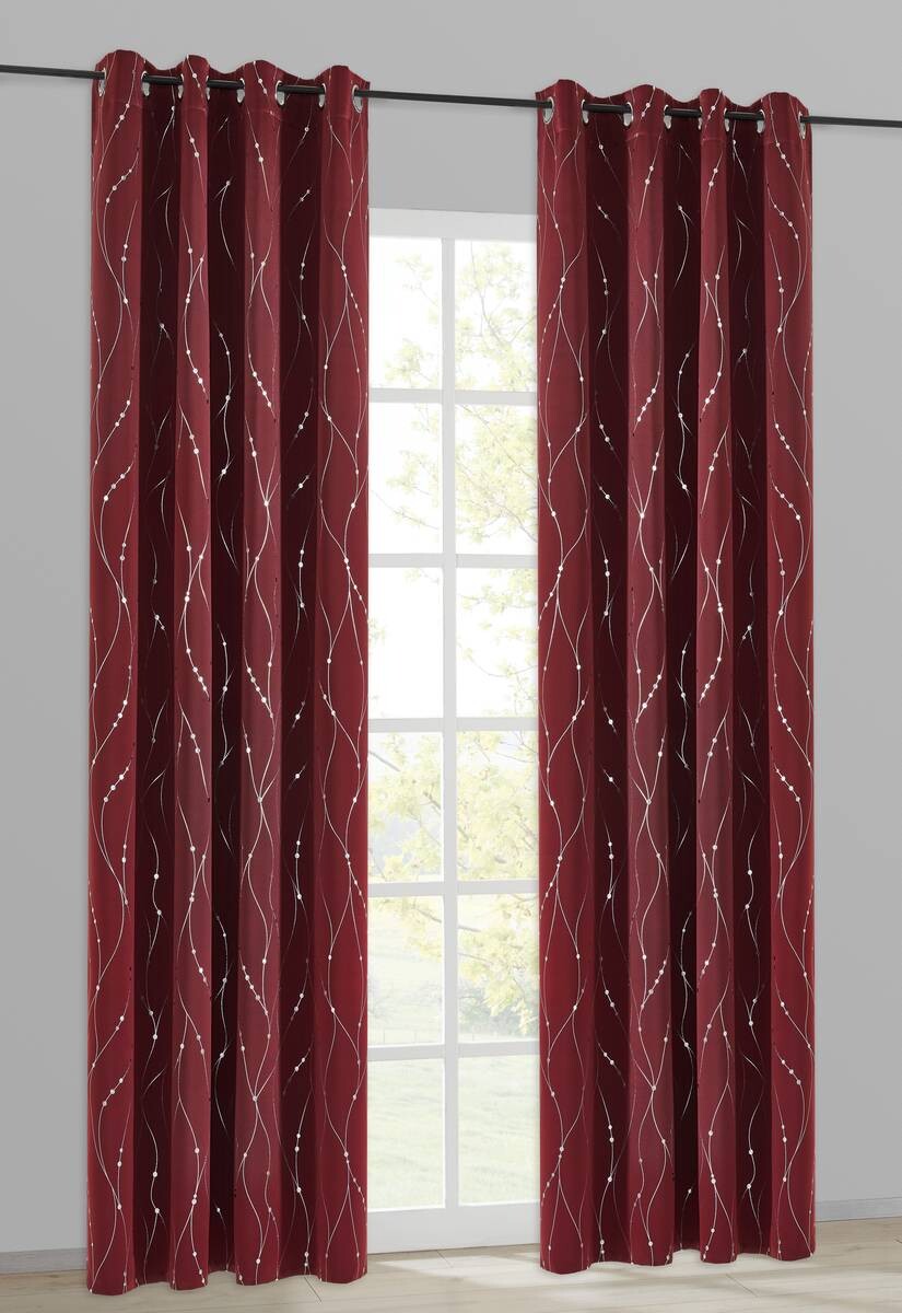 Verdunklungsvorhang Napoli bordeaux B/L: ca. 135x245 cm