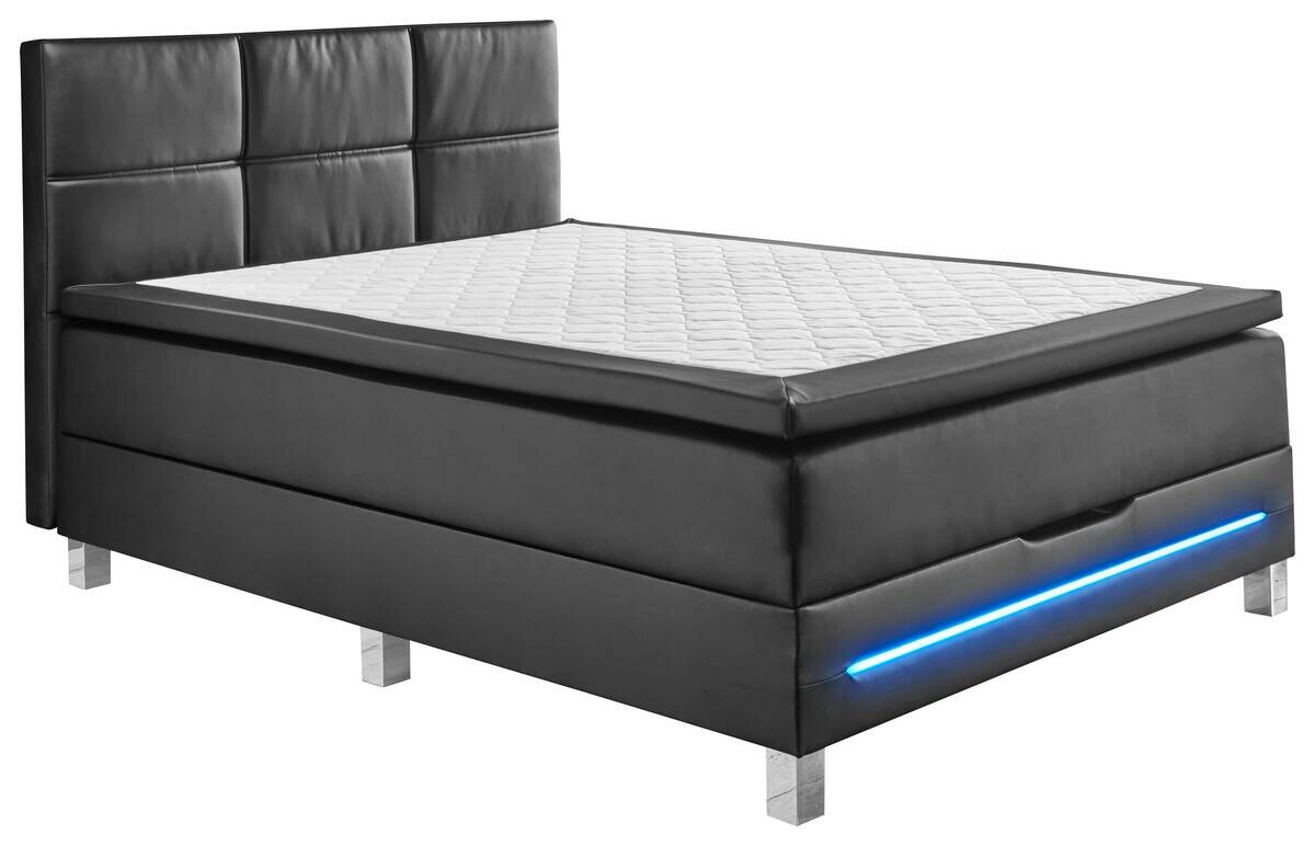 Boxbett Catania schwarz Kunstleder B/H/T: ca. 140x60x211 cm