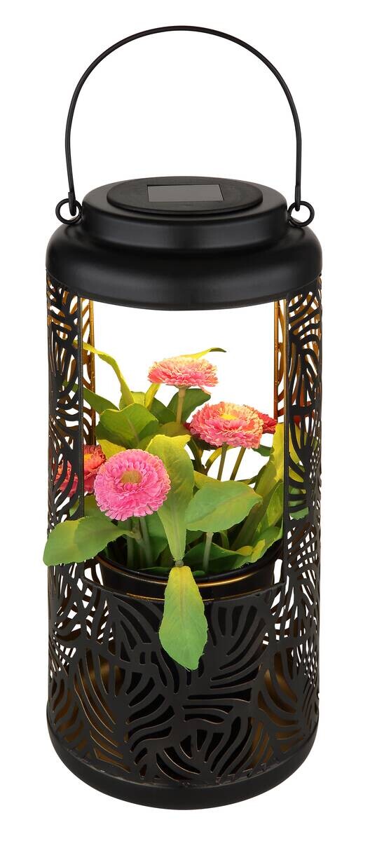 LED-Solarleuchte schwarz Kunststoff Metall H/D: ca. 41x15 cm