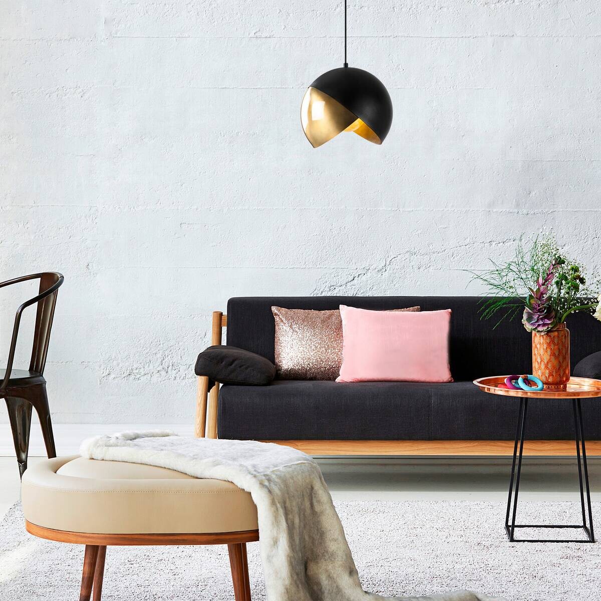 Opviq Pendelleuchte Pacman-2633 schwarz B/H/T/L/D: ca. 30x28x30x30x30 cm E27 1 Brennstellen