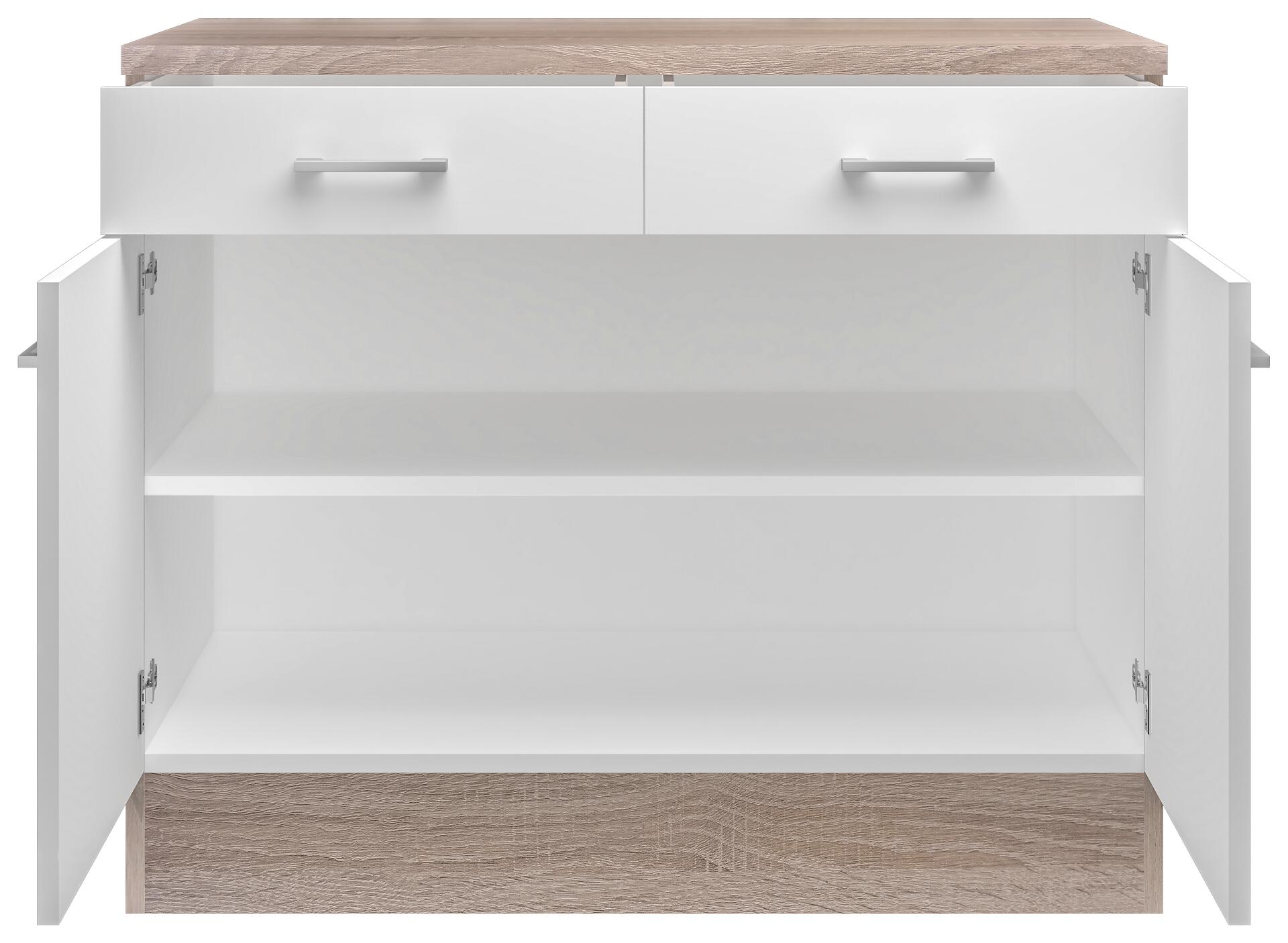 Unterschrank Samoa weiß Eiche Nachbildung B/H/T: ca. 100x85x60 cm