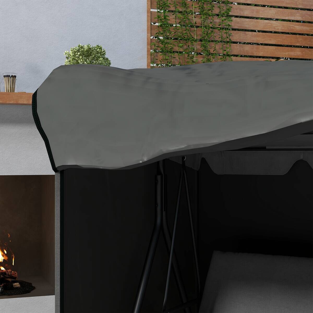 Outsunny Abdeckplane dunkelgrau Polyester B/H/L: ca. 114x152x177 cm