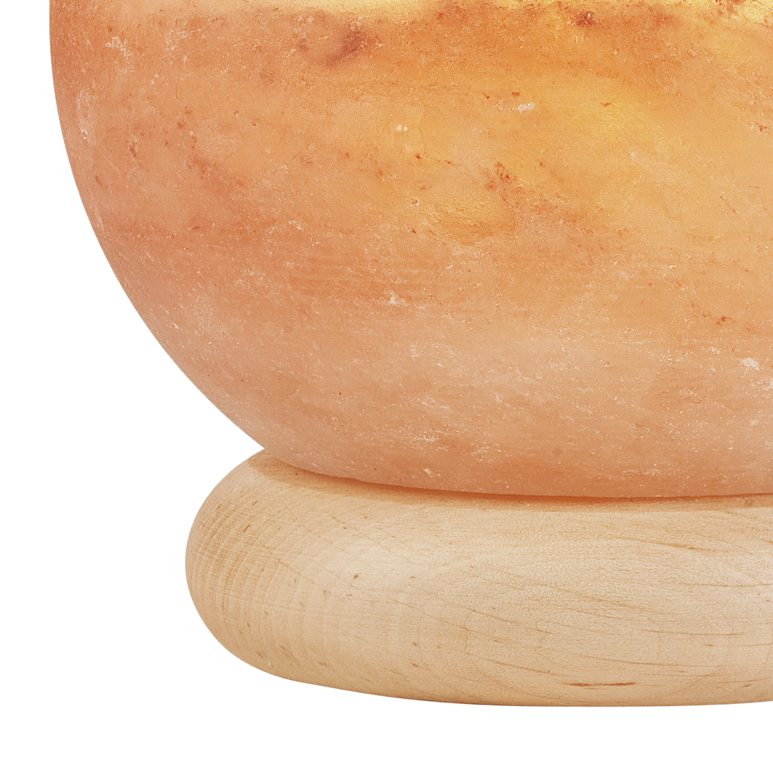 Lamkur Salzleuchte orange beige Holz B/H/L: ca. 16x16x16 cm E14 1 Brennstellen