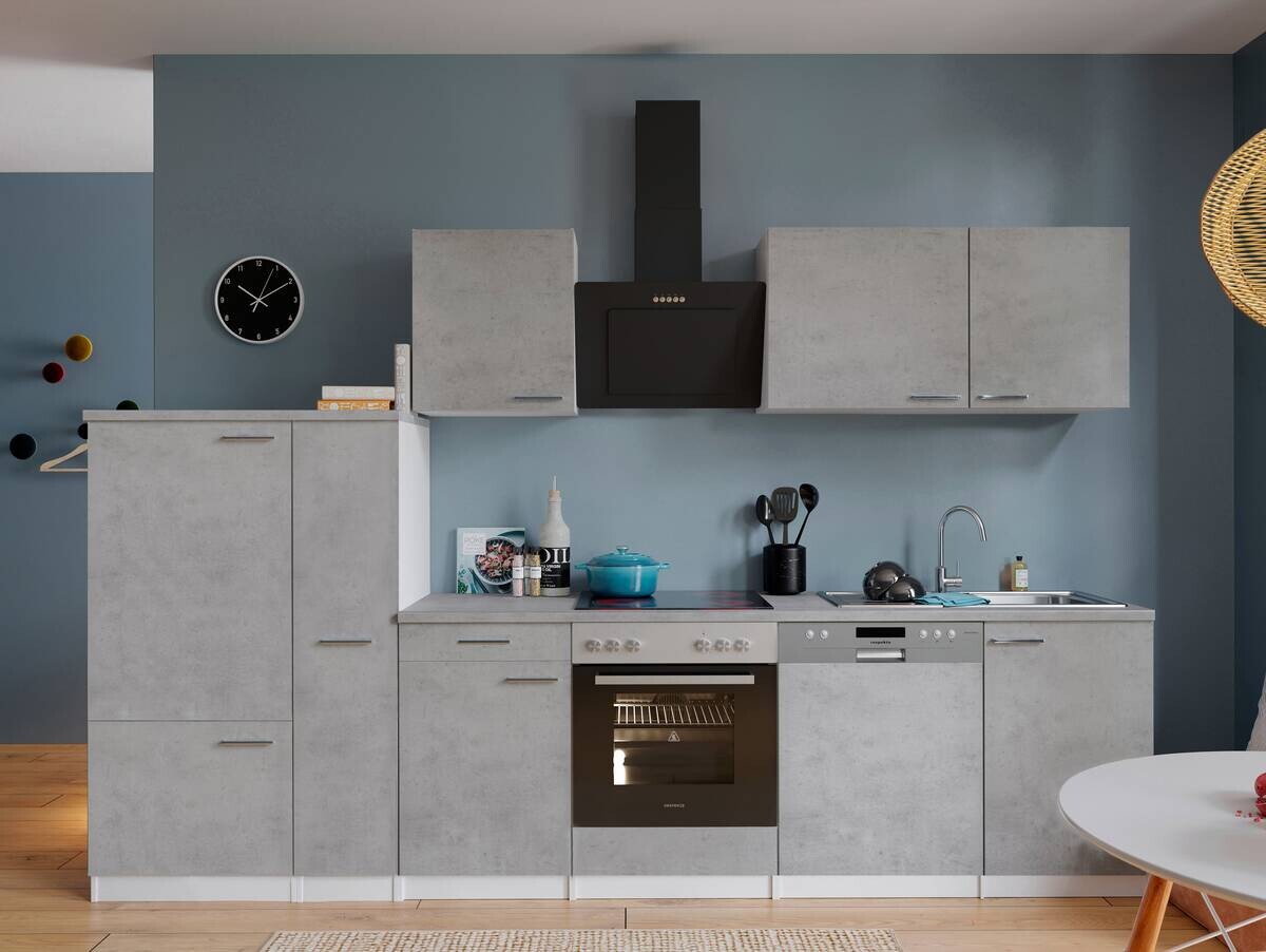 Respekta Küchenblock Malia Beton Optik B/H/T: ca. 310x200x60 cm