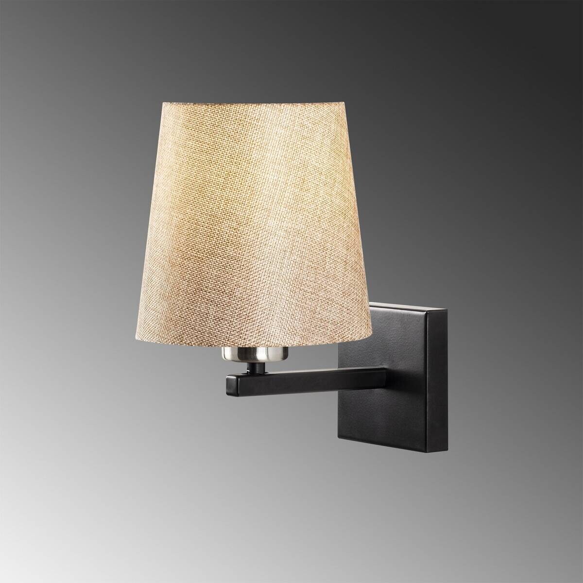 Opviq Wandleuchte nickel schwarz Eisen B/H/L: ca. 24x30x18 cm E27 1 Brennstellen