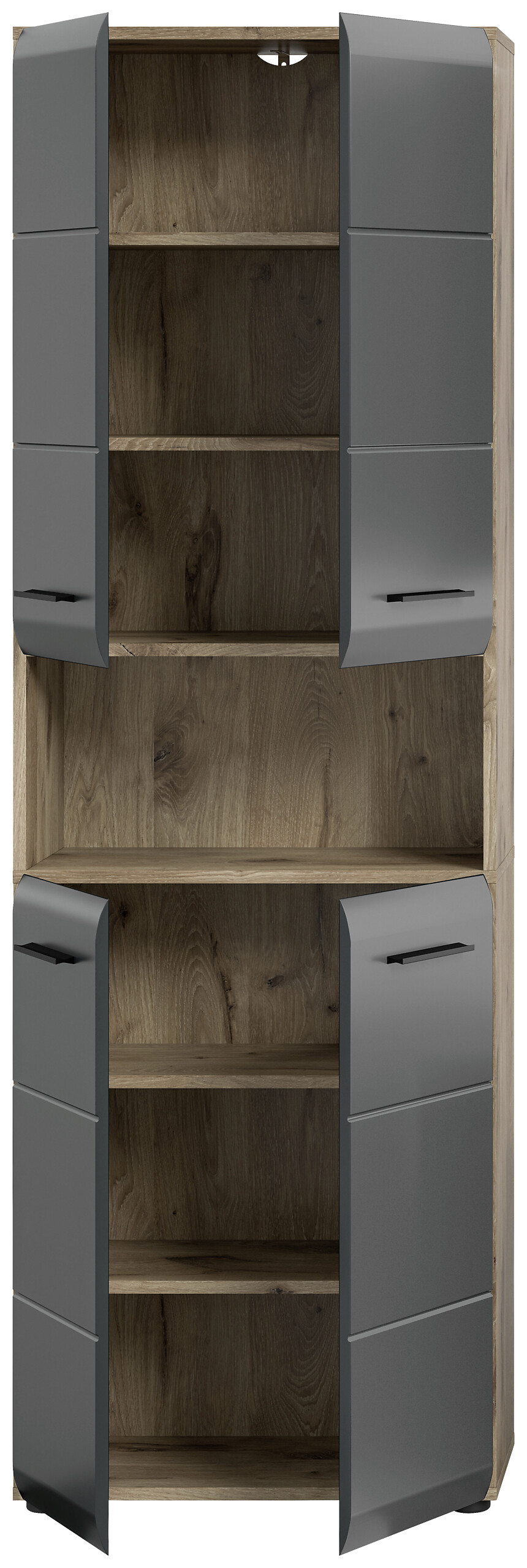 Hochschrank Ice Nox Oak Nachbildung schwarz matt B/H/T: ca. 60x185x30 cm