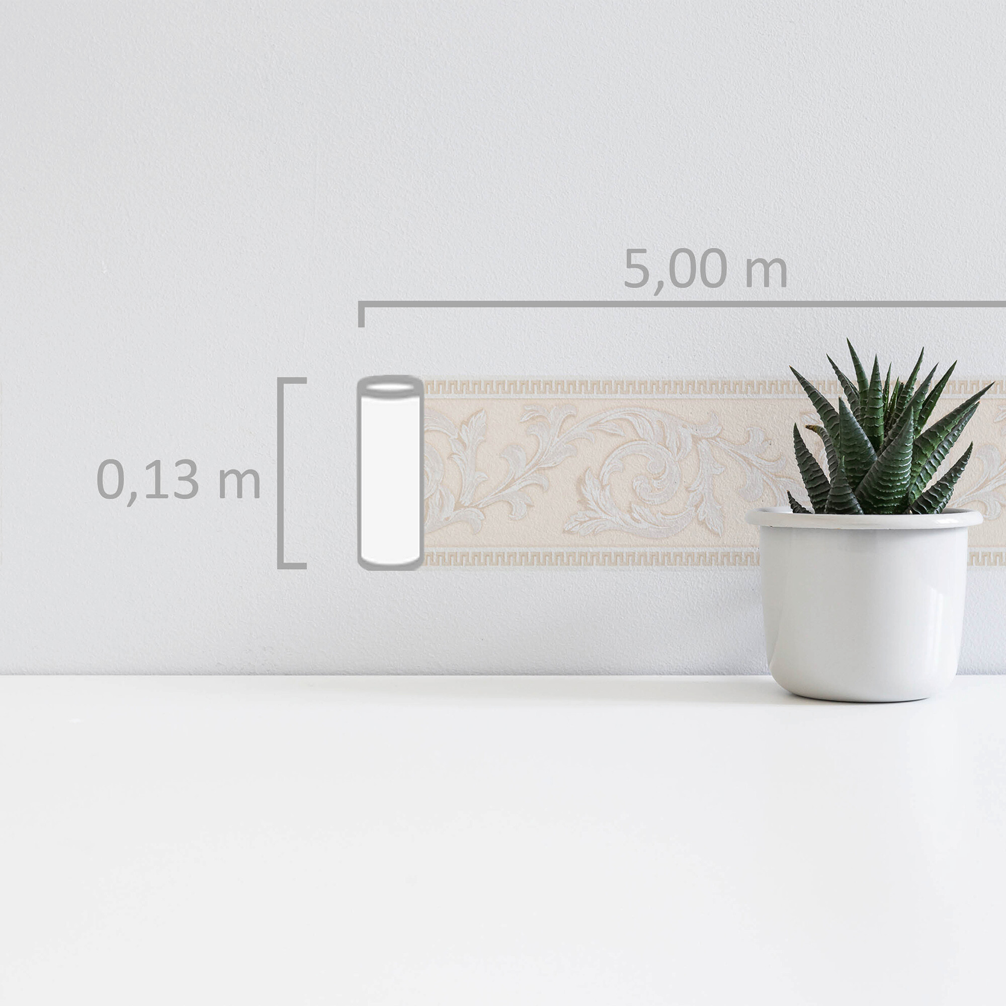 A.S.Creation Bordüre beige creme B/H/D: ca. 13x500x5,5 cm