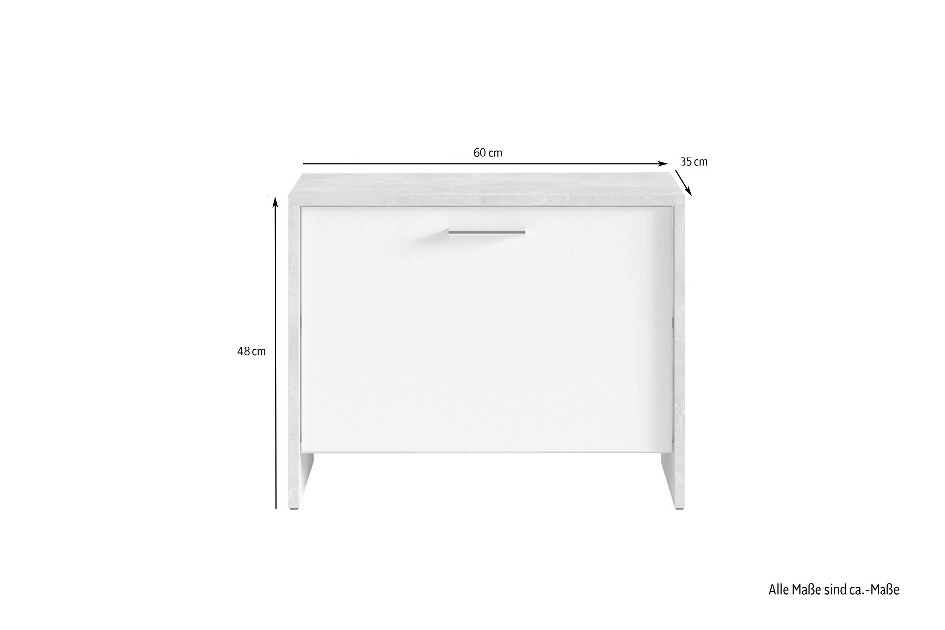 Sitzbank BEN Eiche Nachbildung anthrazit B/H/T: ca. 60x48x35 cm