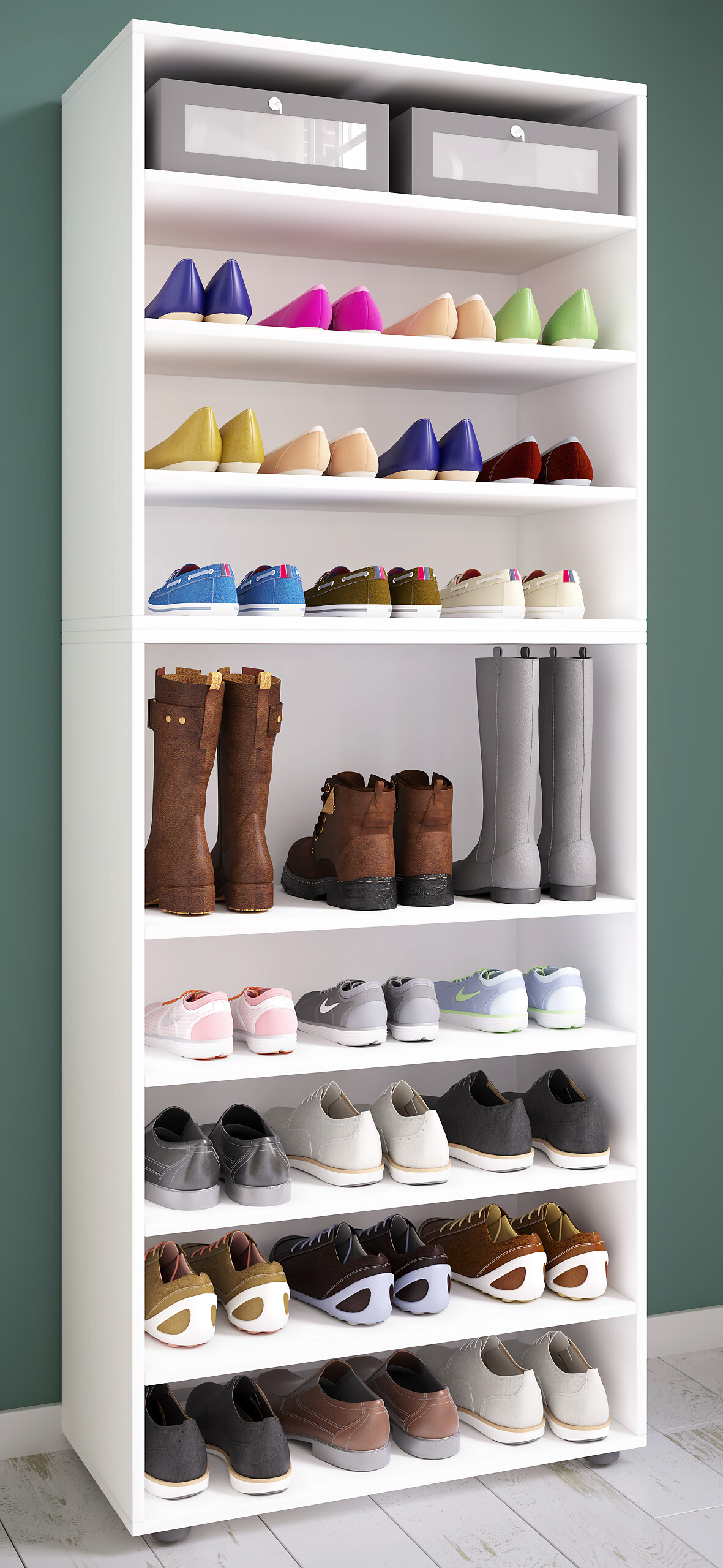 Schuhregal Lona weiß B/H/T: ca. 70x183x37 cm