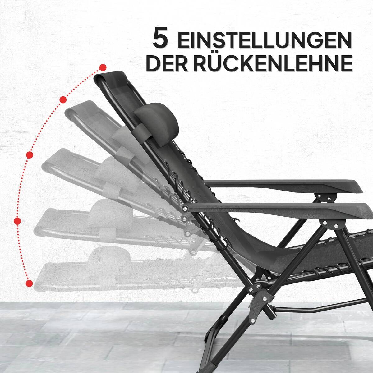 Outsunny Gartenliege 2er Set schwarz Netzstoff B/H/L: ca. 65x110x90 cm