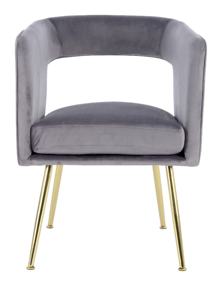 Stuhl Jolene 100 grau Microfaser Samt B/H/T: ca. 60x77x63 cm