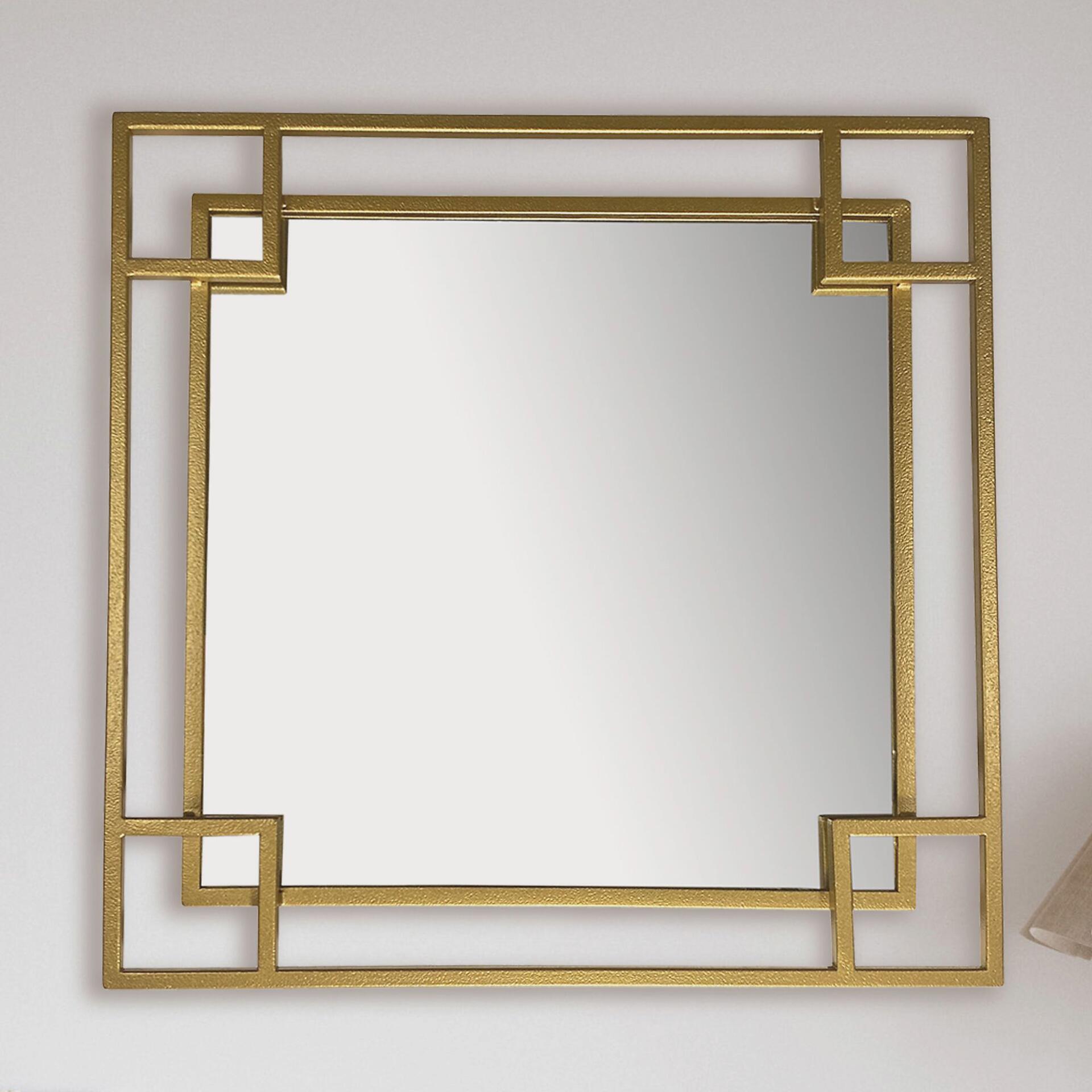 Wohnling Wandspiegel gold Metall B/H/T: ca. 60x60x3 cm