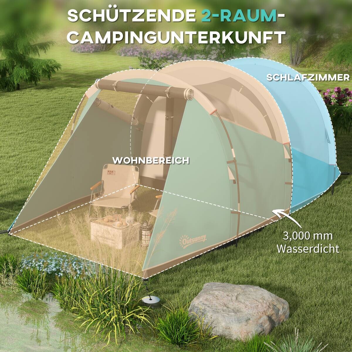 Outsunny Campingzelt B/H/L: ca. 260x190x460 cm