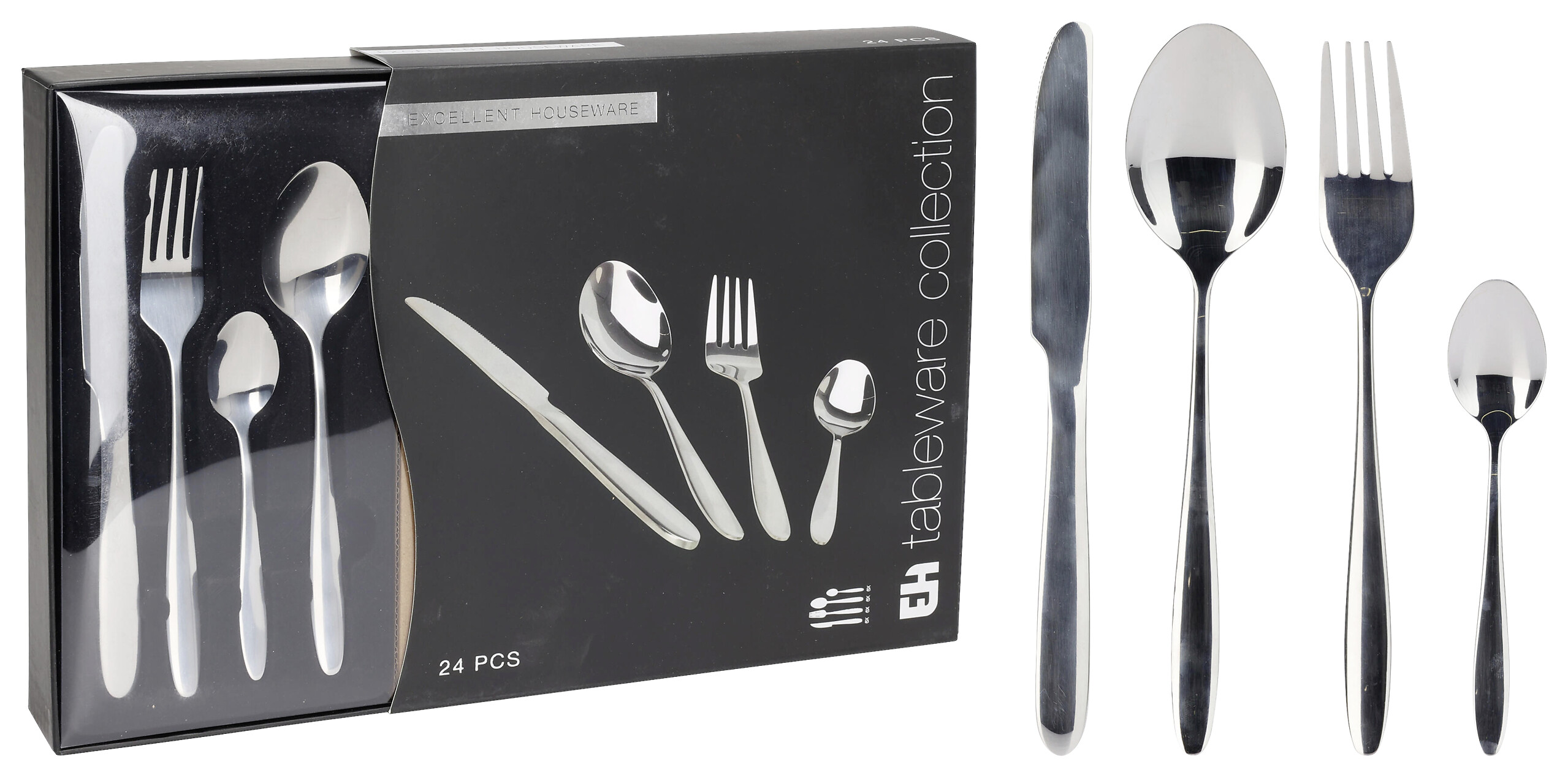 Besteckset silber Edelstahl 24 tlg.