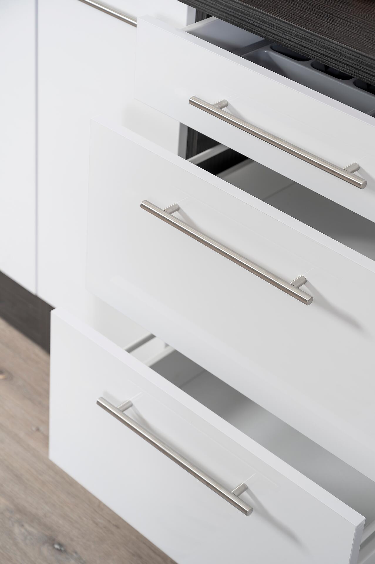 Respekta Küchenblock Amanda weiß Hochglanz B/H/T: ca. 210x200x60 cm