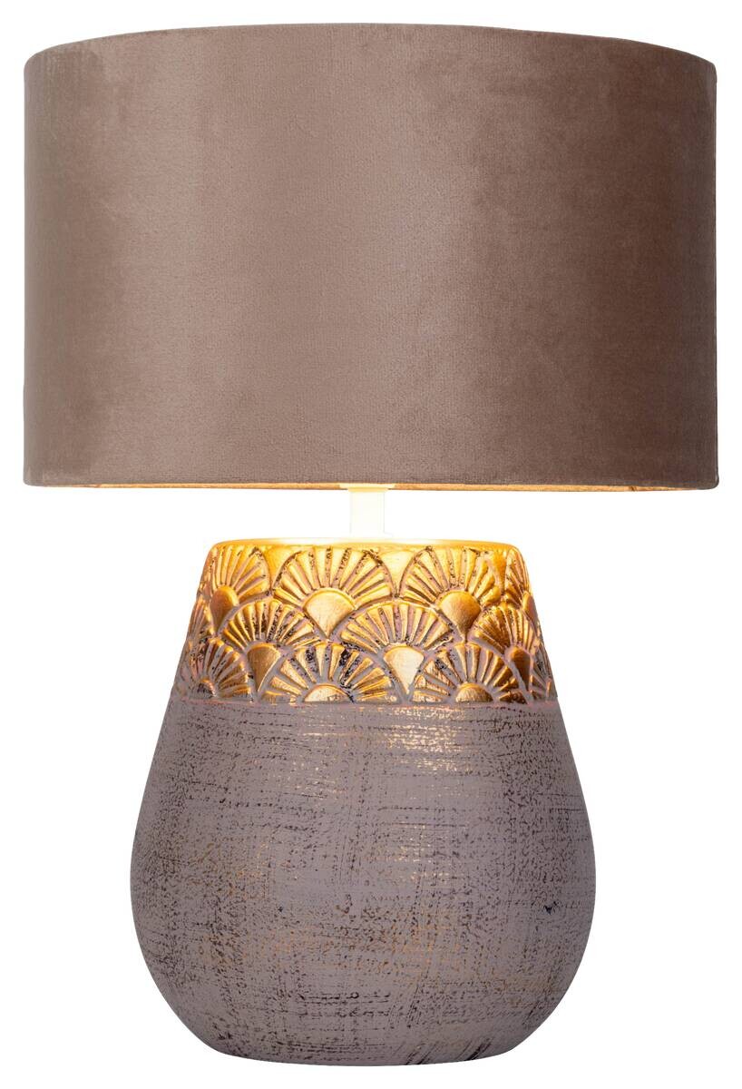 Näve Leuchten Tischleuchte beige Keramik B/H/T/D: ca. 26x39x26x26 cm E27 1 Brennstellen