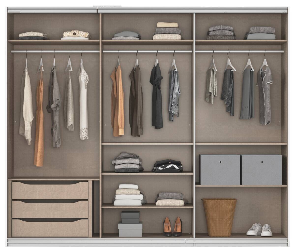 Kleiderschrank Kulmbach Alpinweiß B/H/T: ca. 271x229x62 cm