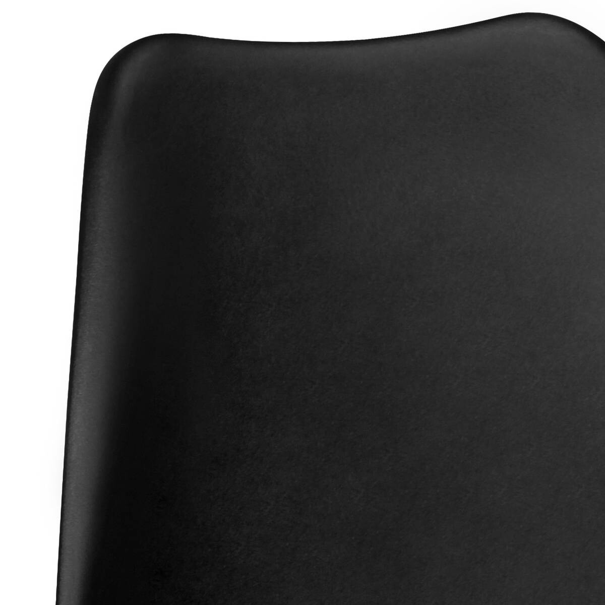 Stuhl 2er-Set schwarz schwarz schwarz Kunststoff Kunstleder Echtholz B/H/T: ca. 49x87x52 cm