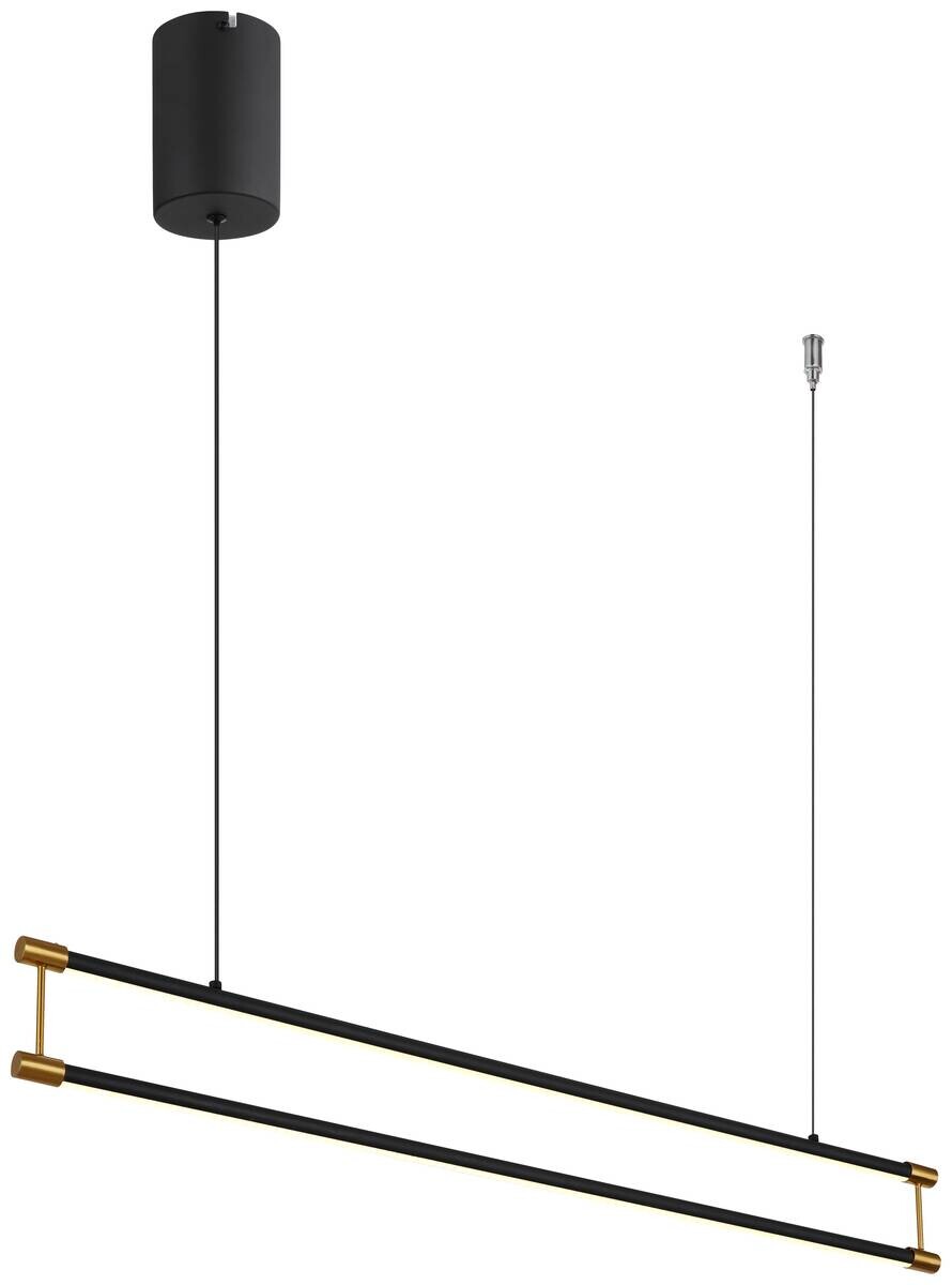 GLOBO LED-Pendelleuchte mattschwarz gold Opal Metall Kunststoff B/H/T: ca. 84x150x9 cm 1.0 Brennstellen