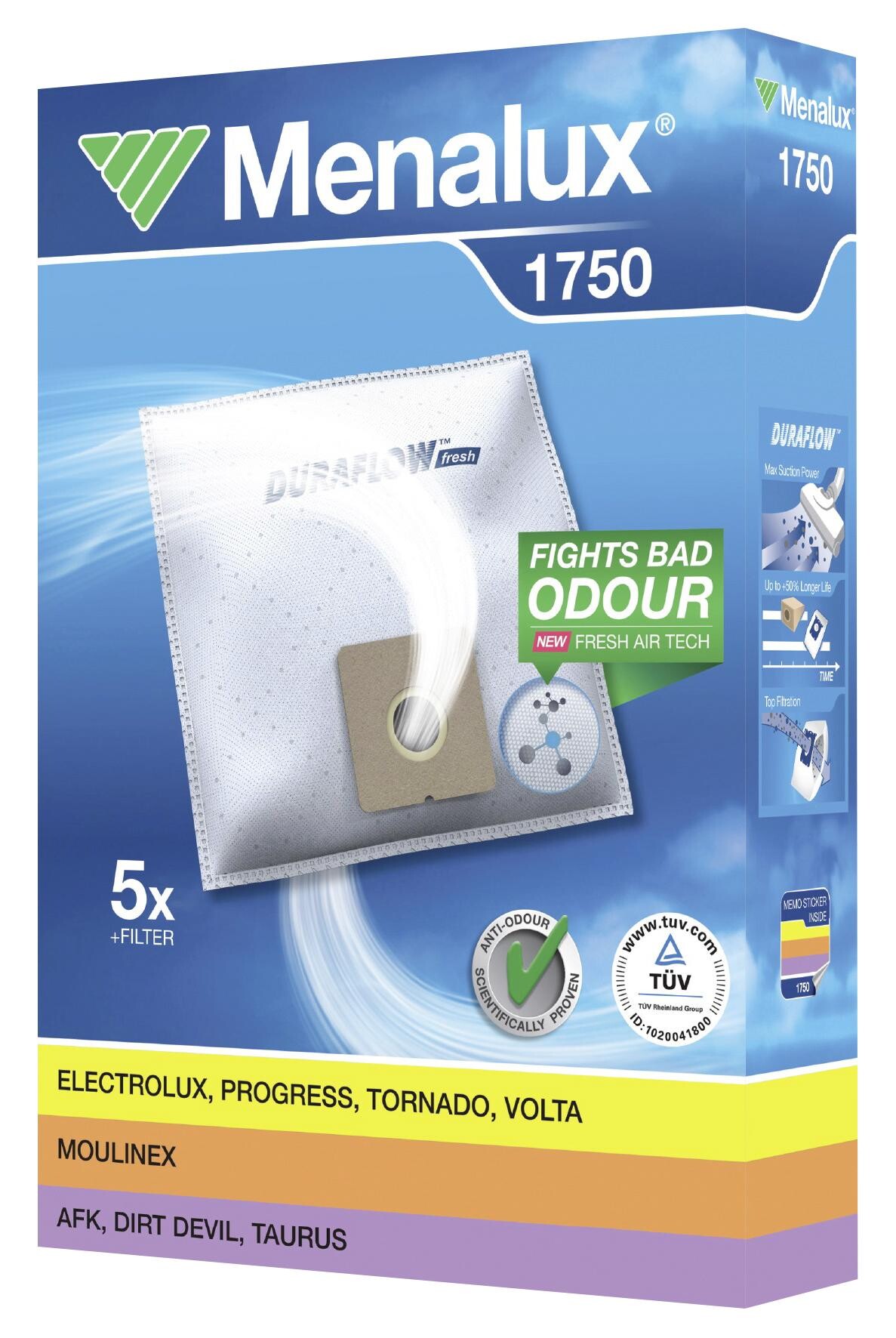 Menalux Staubsaugerbeutel 1750 Kunststoff