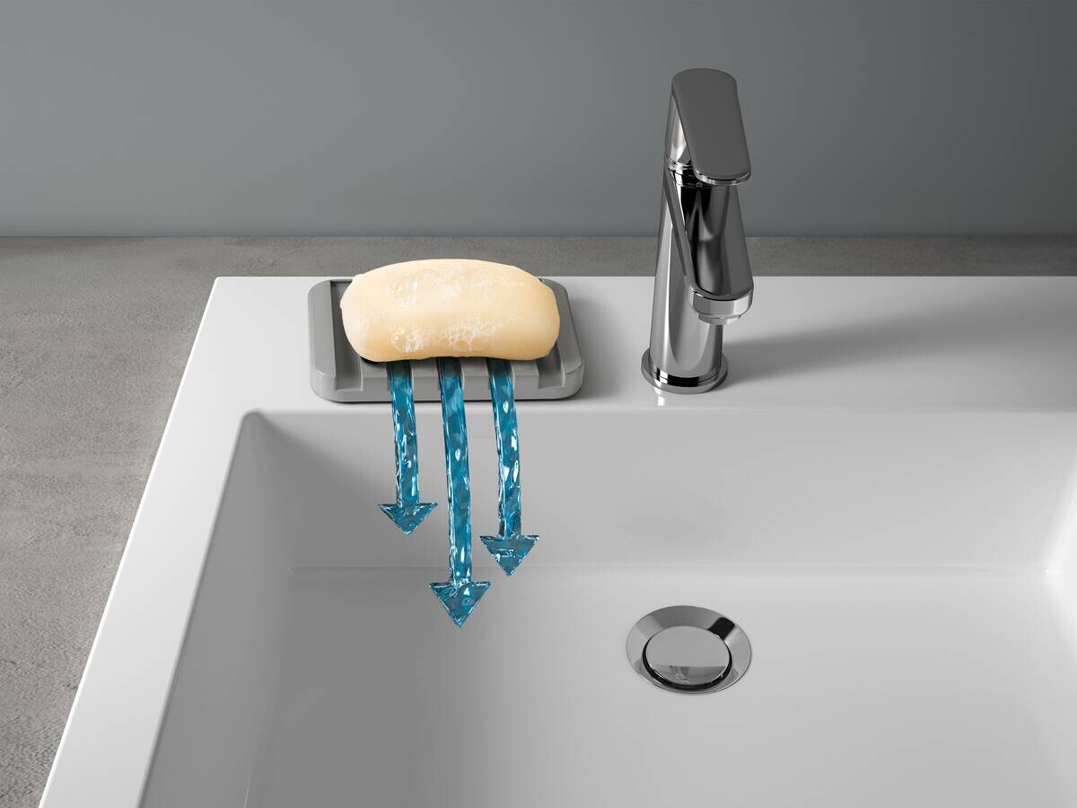 Metaltex Haushaltshelfer grau Kunststoff B/H/L: ca. 9,5x22,8x1,5 cm