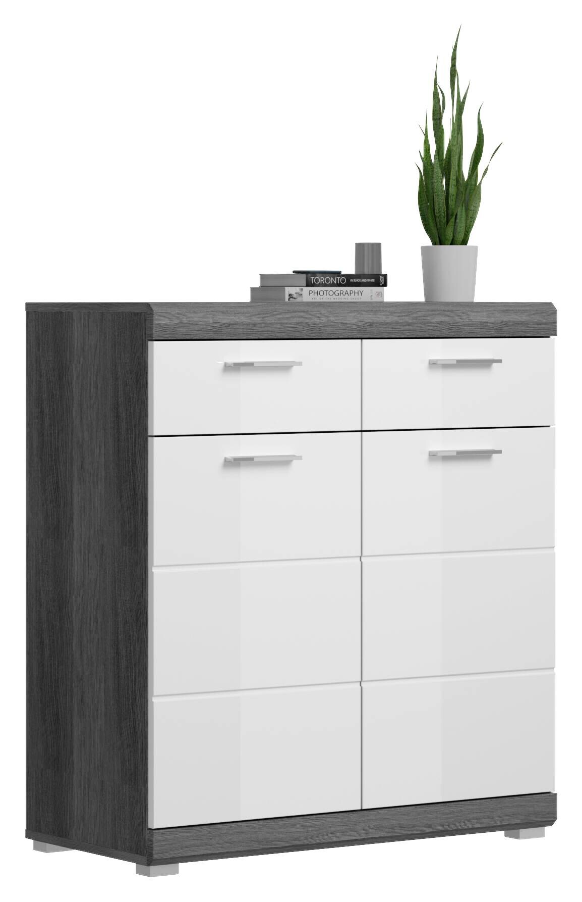 Schuhschrank SCOUT Rauchsilber Nachbildung weiß Hochglanz B/H/T: ca. 90x96x37 cm Schuhschrank SCOUT Rauchsilber Nachbildung weiß Hochglanz B/H/T: ca. 90x96x37 cm