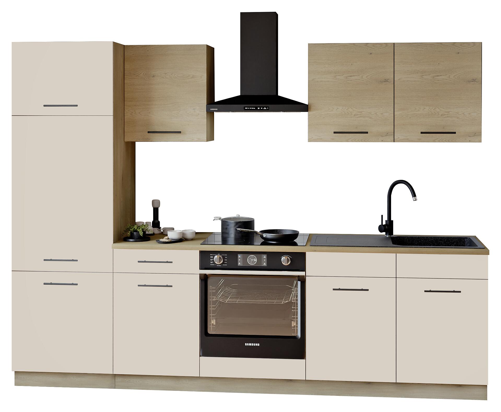 Küchenblock Fox II Cashmere Eiche Nachbildung B/H/T: ca. 270x200x60 cm