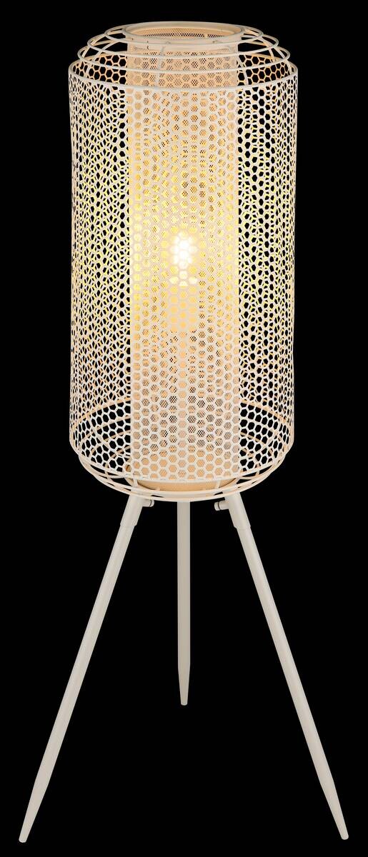 GLOBO Stehleuchte creme Metall H/D: ca. 110x30 cm E27 1 Brennstellen